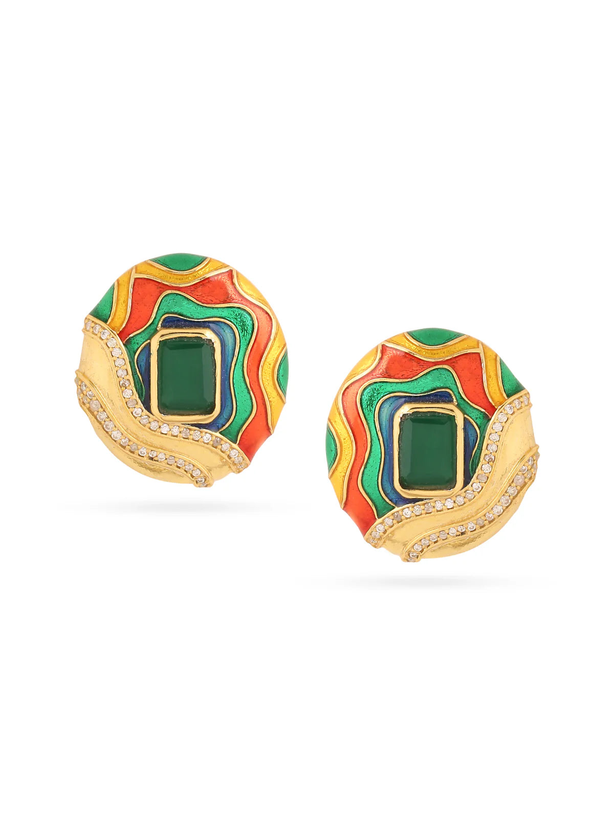 Wavy Contrast Earrings