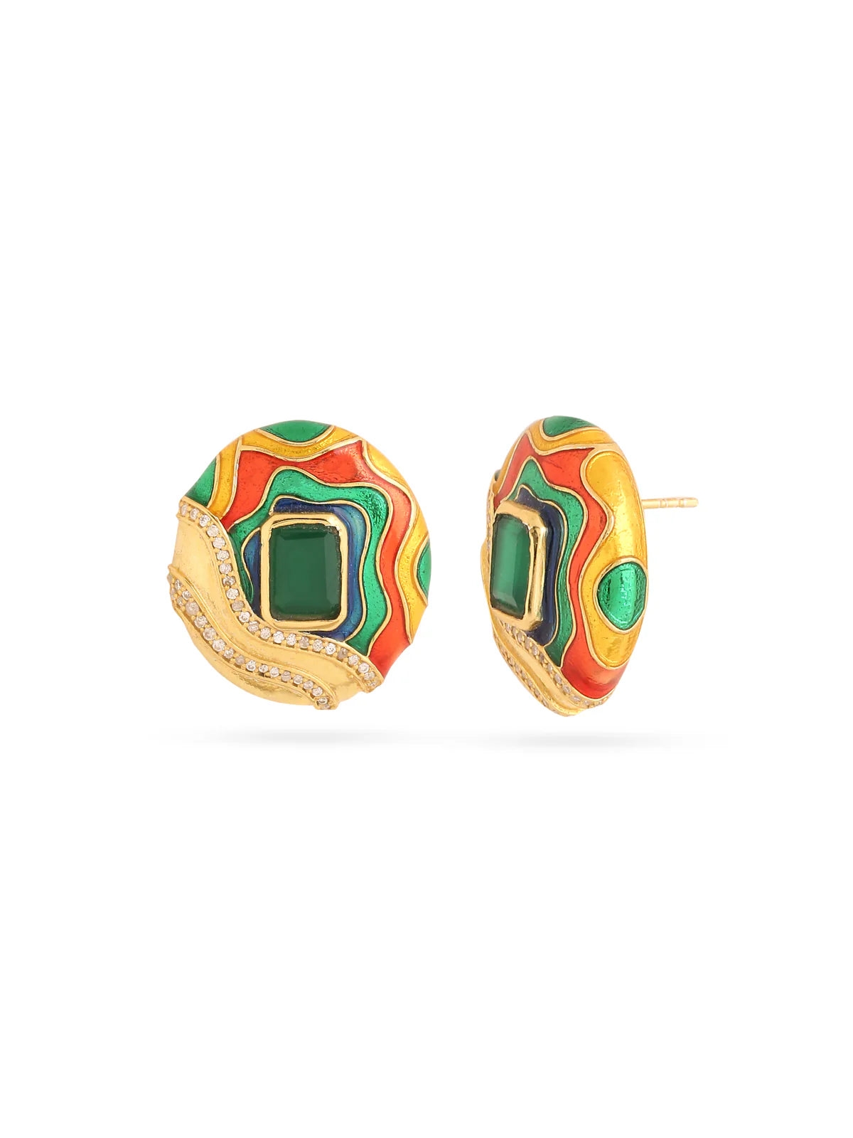 Wavy Contrast Earrings