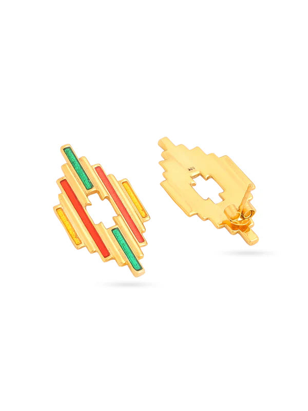Geometric Enamel Earrings