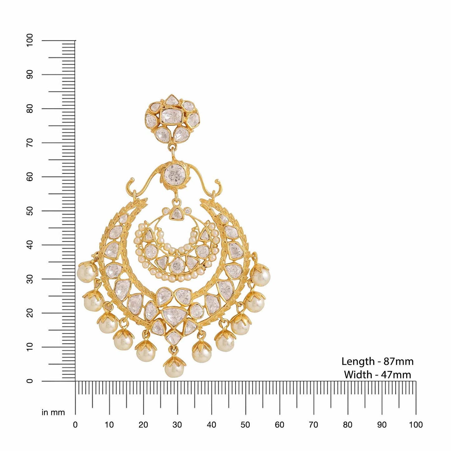 Pearl Pristine Radiance 925 Sterling Silver Chandbali Earrings For Women