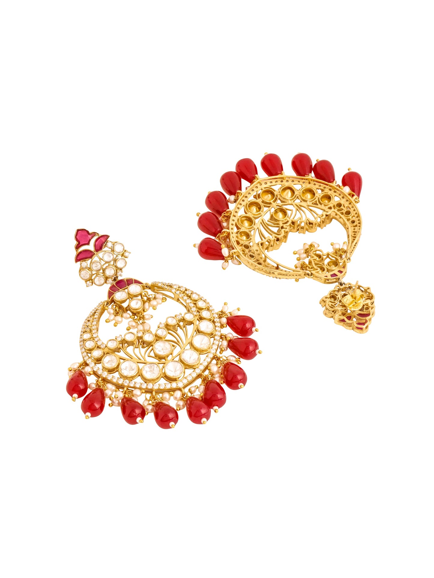 Fiery Charm 925 Sterling Silver Chandbali Earrings For Women