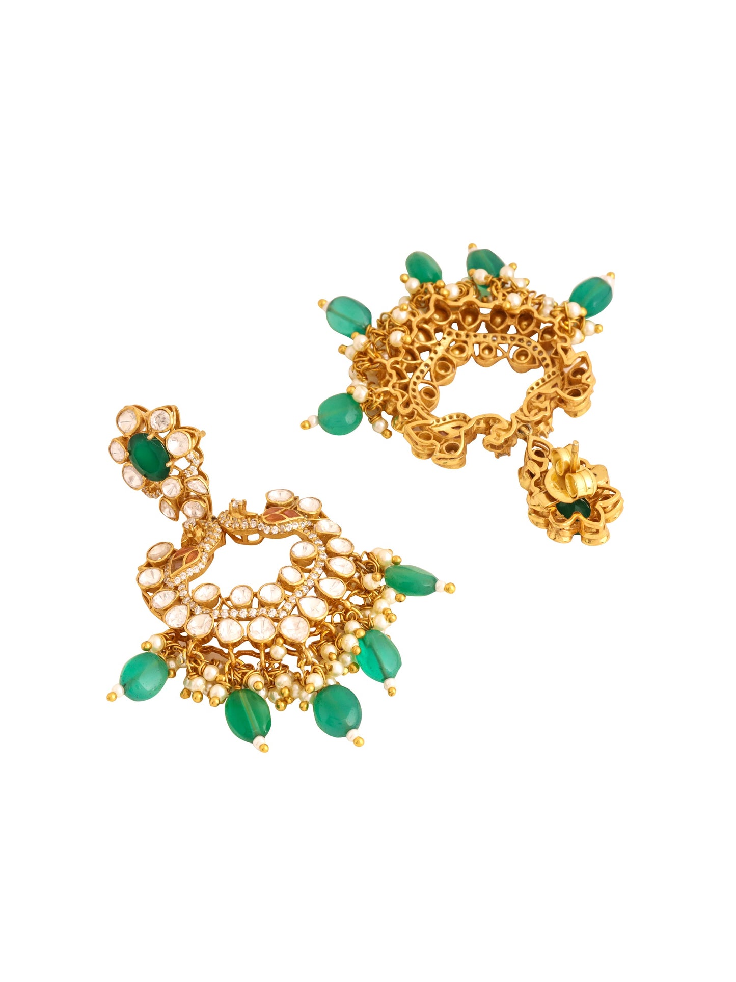 Mystic Forest 925 Sterling Silver Chandbali Earrings For Women