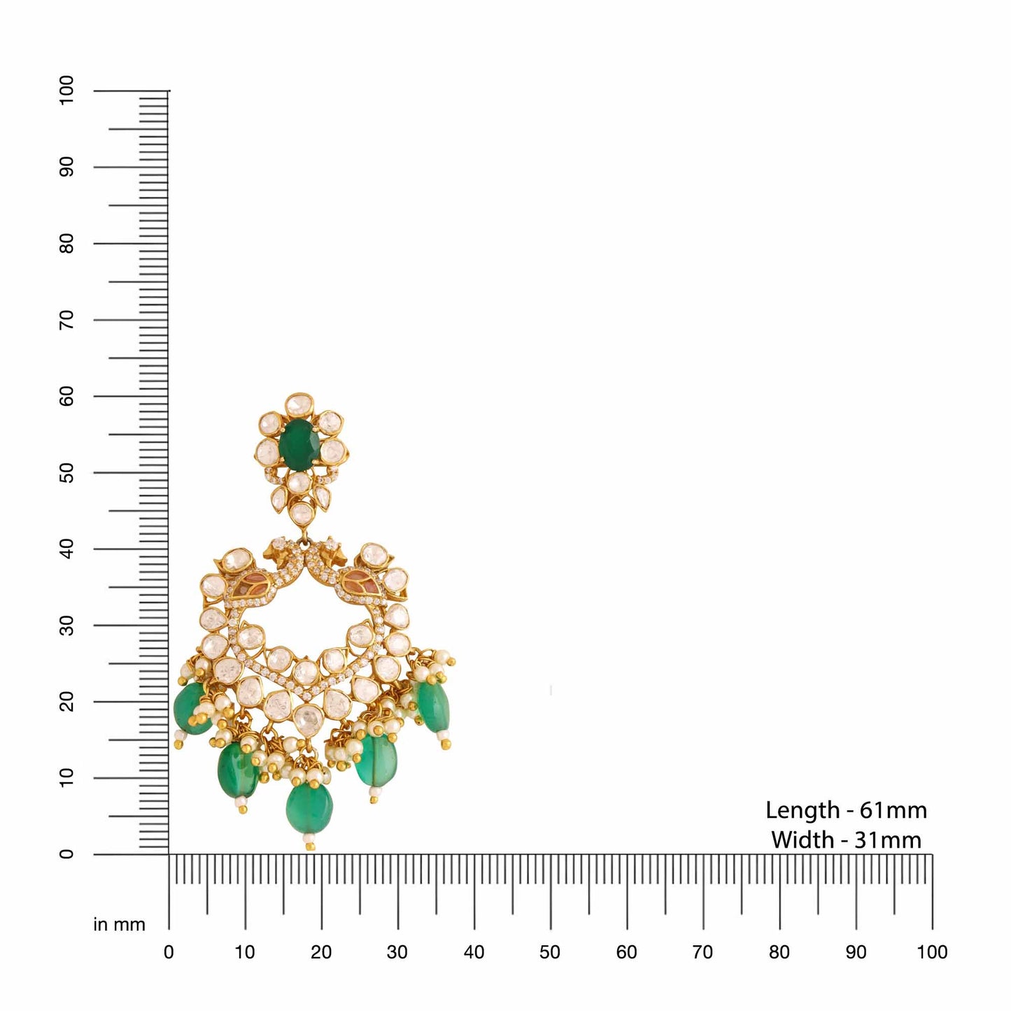 Mystic Forest 925 Sterling Silver Chandbali Earrings For Women