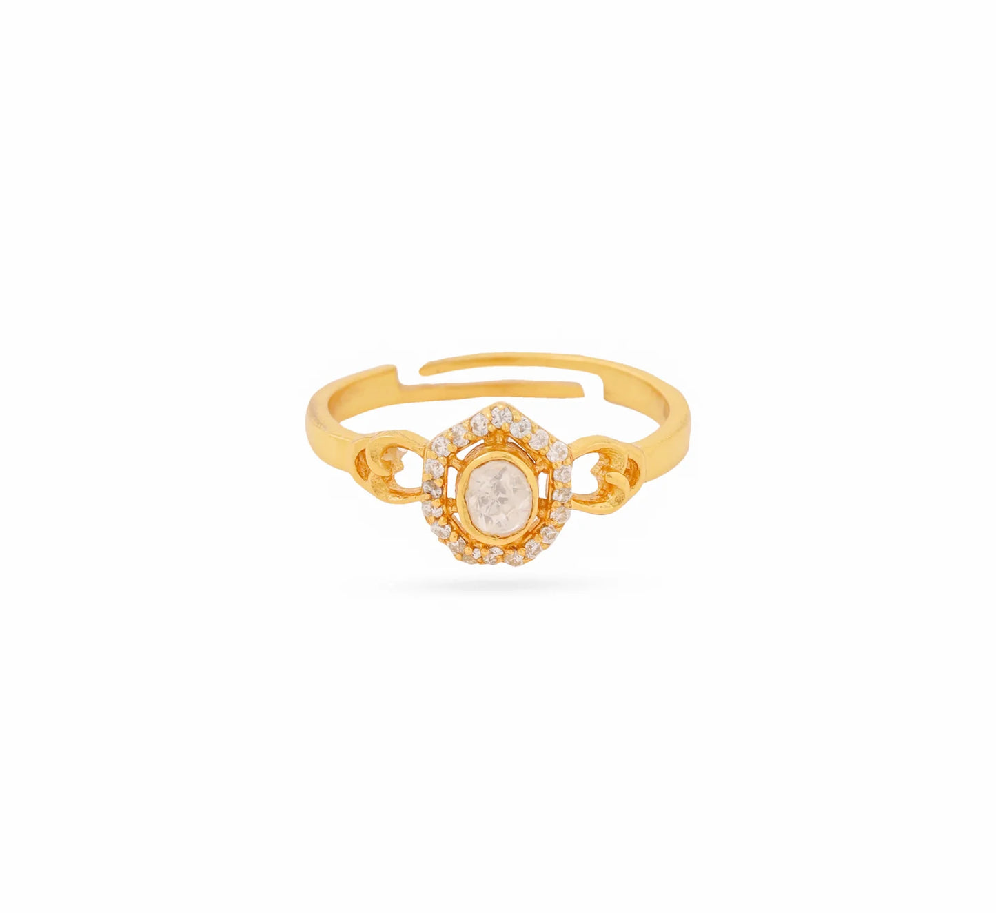 Heritage Gleam 925 Sterling Silver Polki Ring For Women
