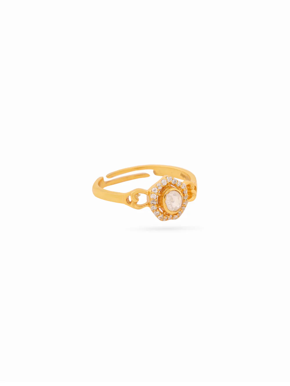 Heritage Gleam 925 Sterling Silver Polki Ring For Women