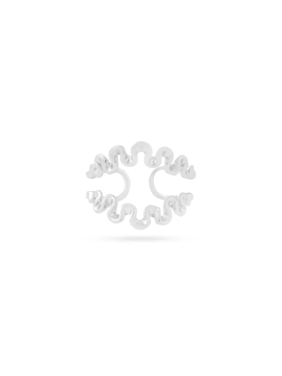 Silver Rhodium Plated Natural Folds Lumina 925 Sterling Silver Ring For Women
