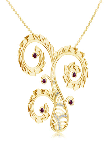 Modern Kalaras Moissanite & Pearl 925 Sterling Silver Pendant in Gold For Women