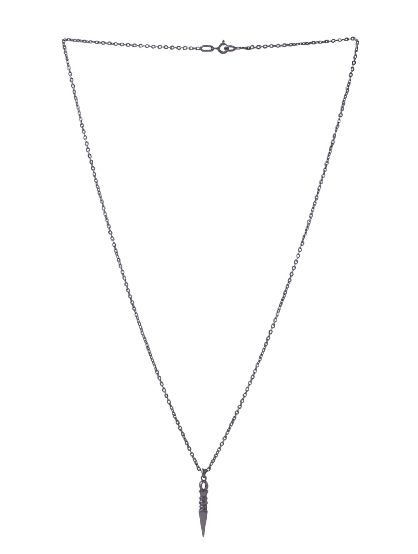 Arrowhead 925 Sterling Silver Black Rhodium Plating Pendant For Men