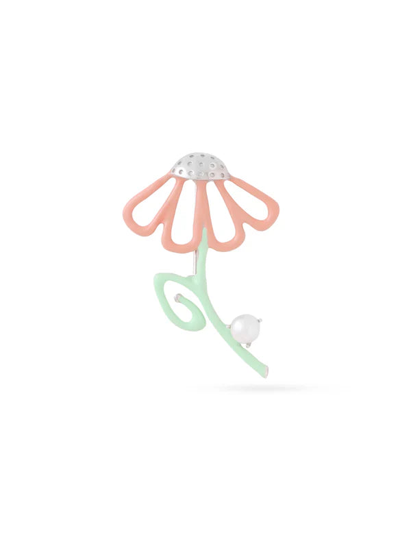 Wilting Orange Flower Brooch