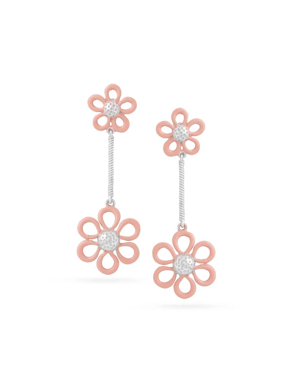 Orange Enamel Dangle Earrings