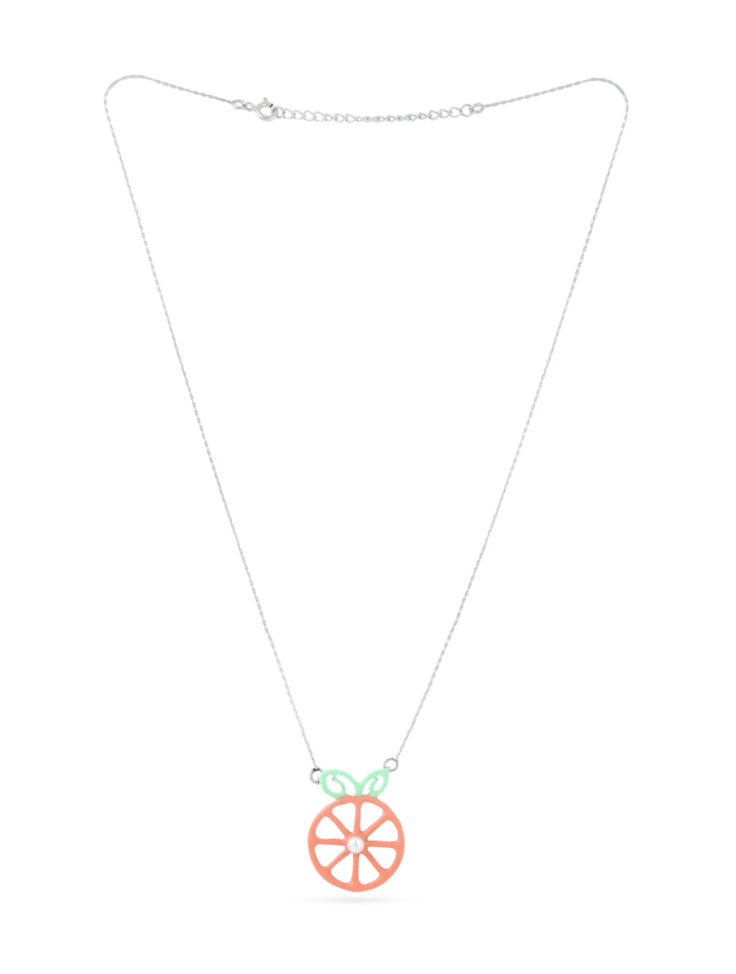 Rhodium Summer Fruit Corolla Pearl 925 Sterling Silver Pendant For Women