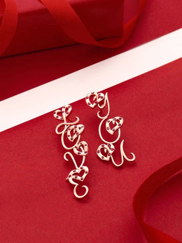 Elysian Rose Gold Rhodolite Garnet love Earrings For Women