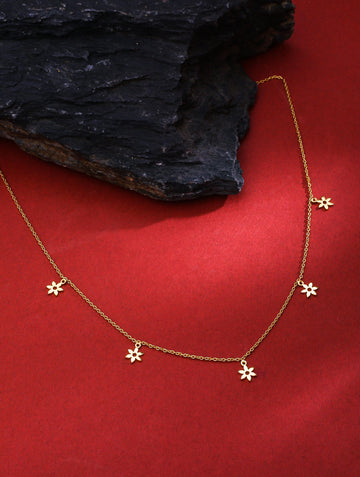 24K Gold Plating Love and Nature Elysian 925 Sterling Silver Necklace For Women