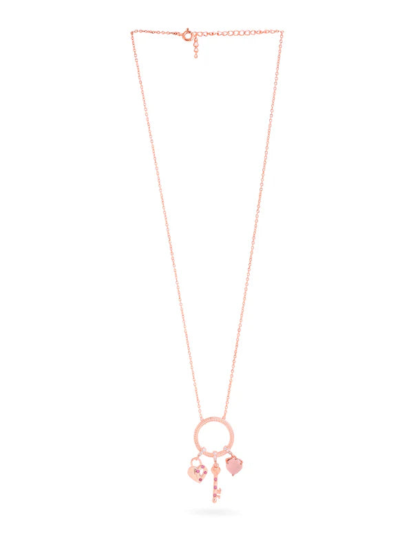 Elysian Rose Gold Pink Chalcedony 925 Sterling Silver Pendant For Women