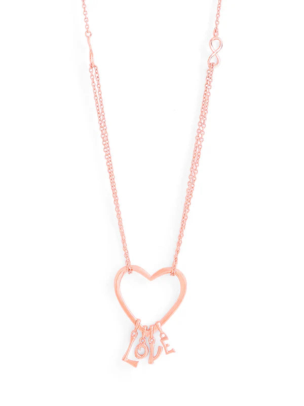 Elysian Rose Gold Prosperity Heart 925 Sterling Silver Pendant For Women