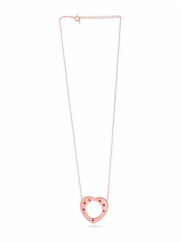 Elysian Rose Gold Round Harmony Rhodolite Garnet 925 Sterling Silver Pendant For Women