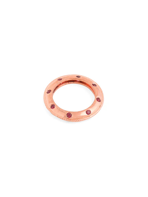Rose Gold Love Motif Pink Chalcedony & Pearl Elysian 925 Sterling Silver Ring Pendant For Women