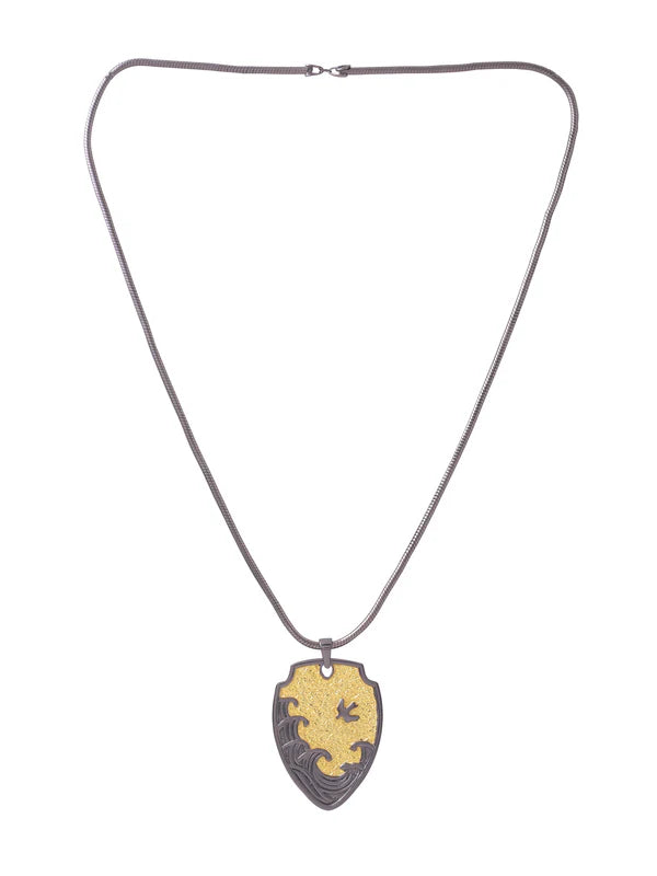 Dual Plating - Black Rhodium, 24K Gold 925 Sterling Silver Pendant For Men