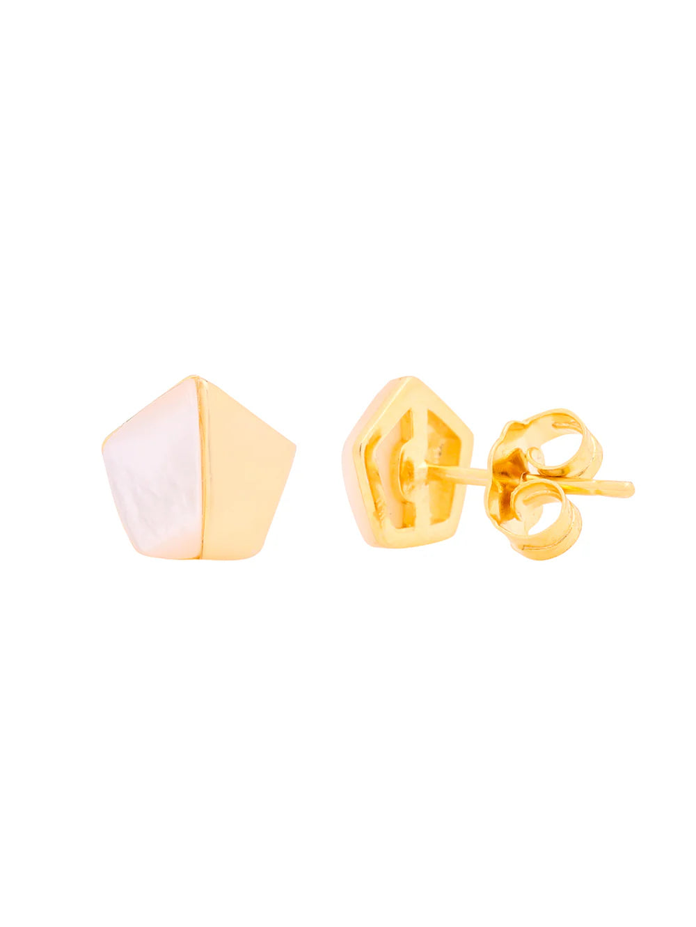 Gold Star Mother Of Pearl Earrings