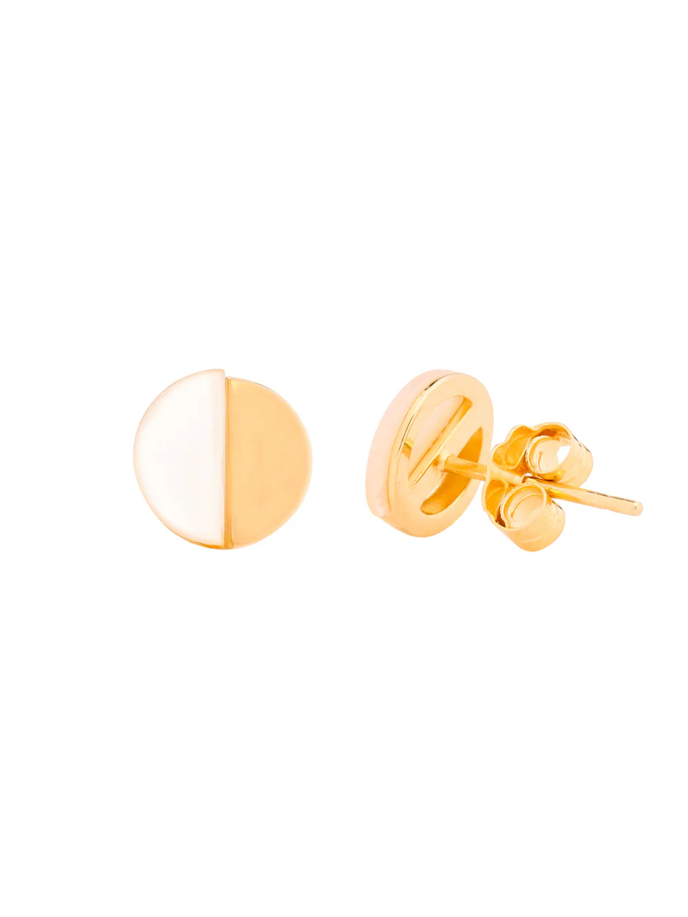 Half Circle Mother Of Pearl Earrings