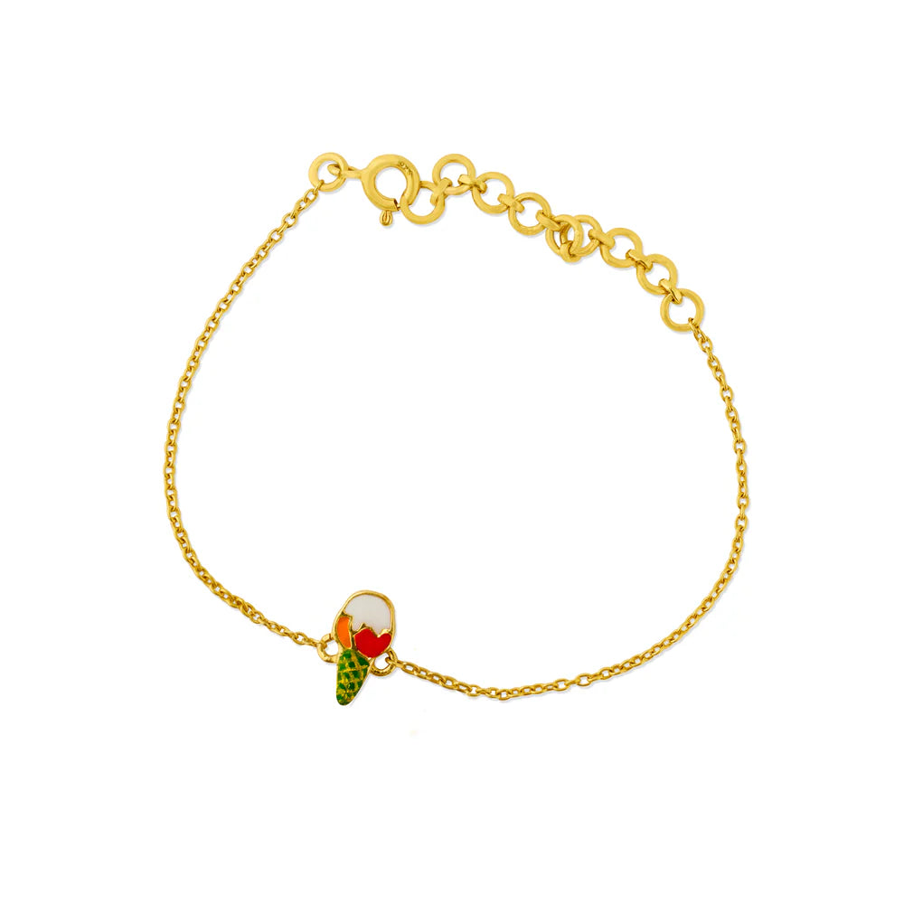 Ice Cream - 24K gold plating 925 Sterling Silver Bracelet For Kids
