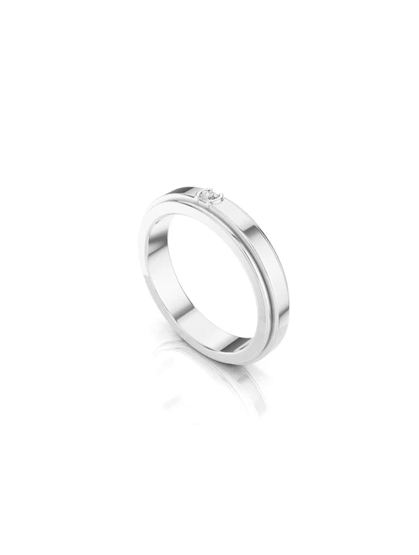 Moissanite Sterling Silver Spinner Ring For Men