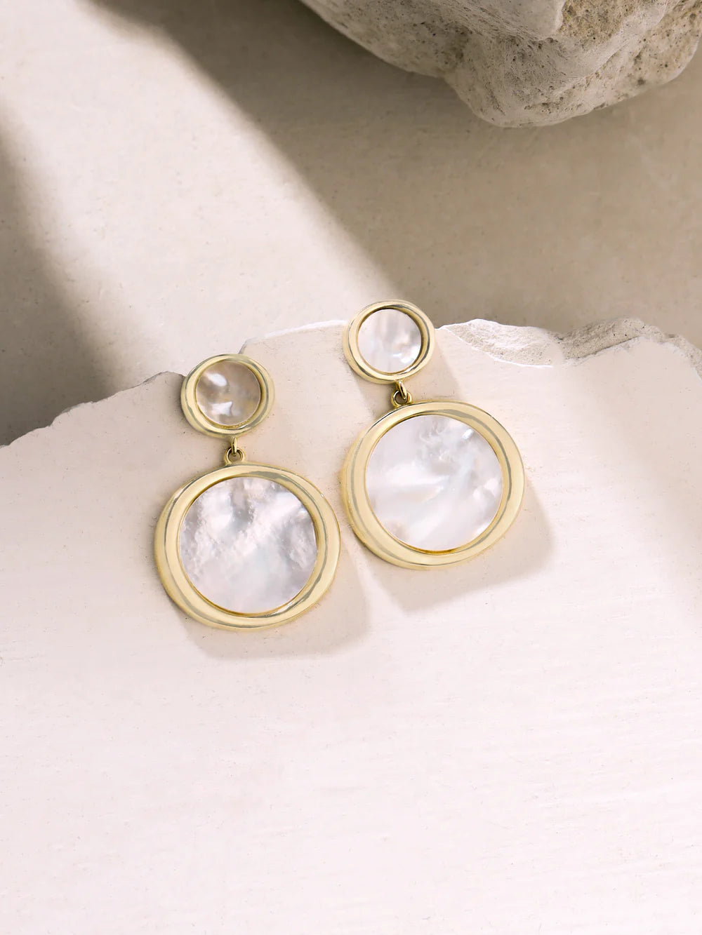 Syra Mother of Pearl Earrings in Rose Gold For Women