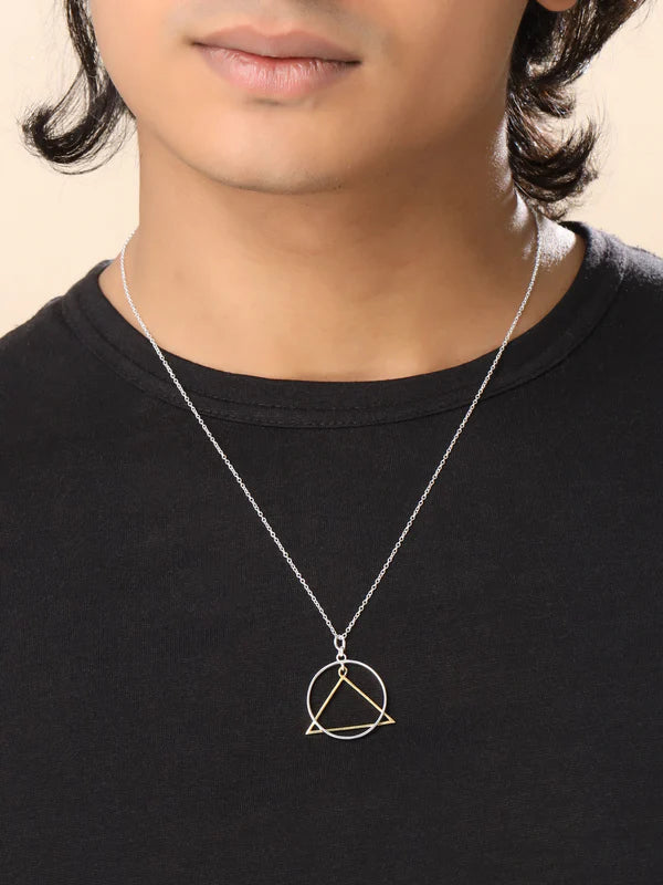 Geometric Harmony Pendant Sterling Silver Jewellery For Men