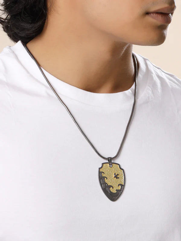 Dual Plating - Black Rhodium, 24K Gold 925 Sterling Silver Pendant For Men
