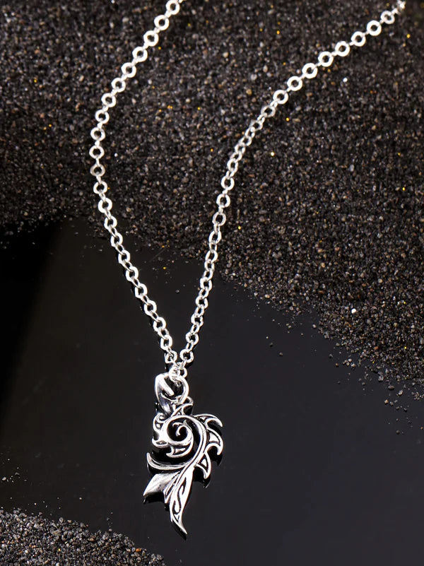 Modern Dragon Flame Pendant Sterling Silver Jewellery For Men