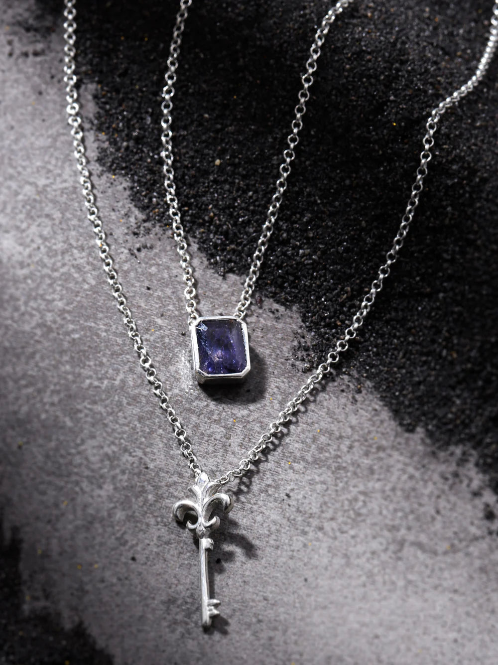 Iolite Sophisticated Elegance 925 Sterling Silver Pendant For Men
