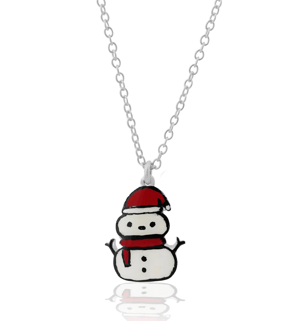 Snowman 925 Sterling Silver Pendant For Kids