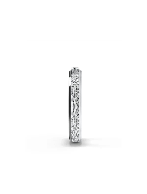 Moissanite Textured Silver 925 Sterling Silver Spinner Ring For Men