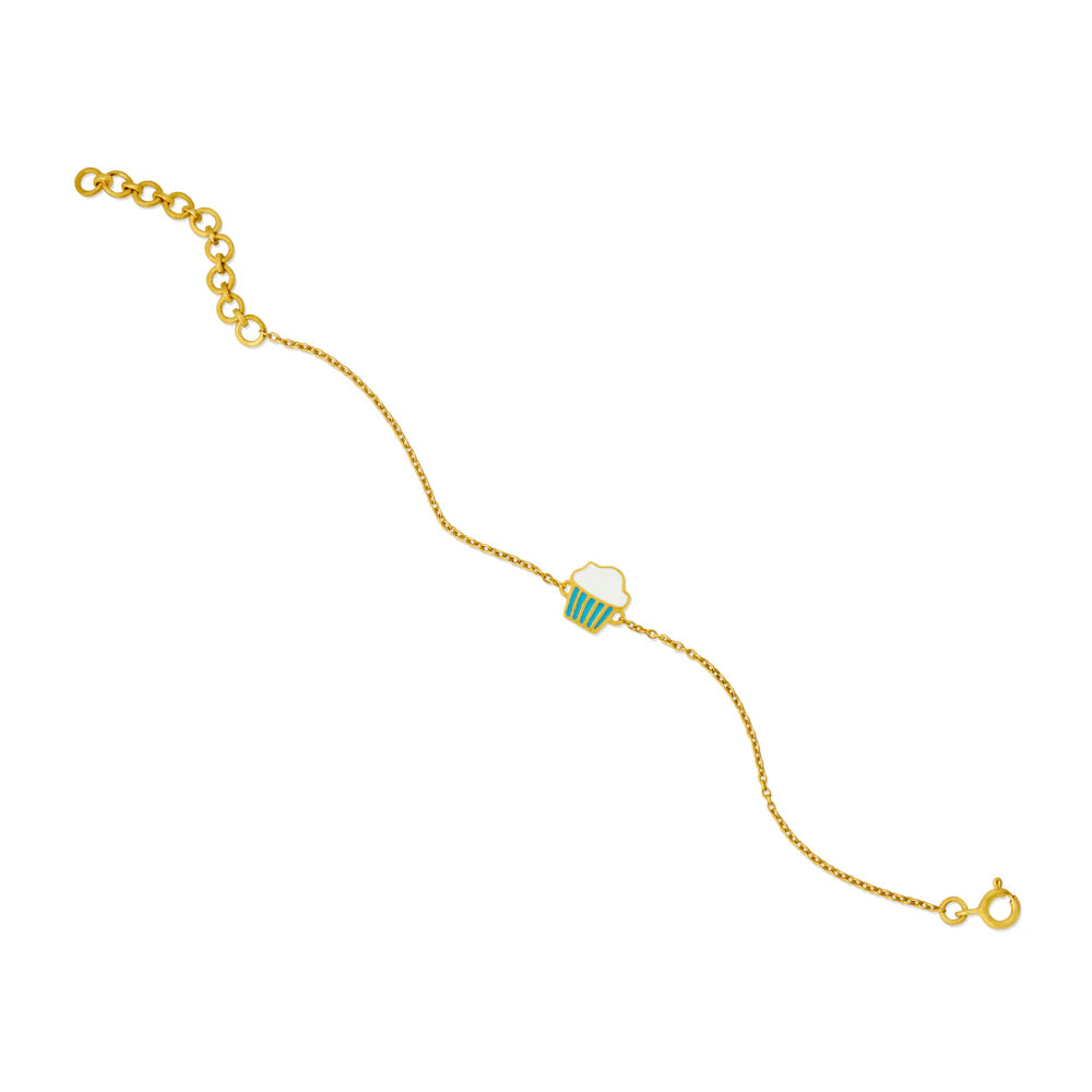 Cupcake 925 Sterling Silver Bracelet For Kids