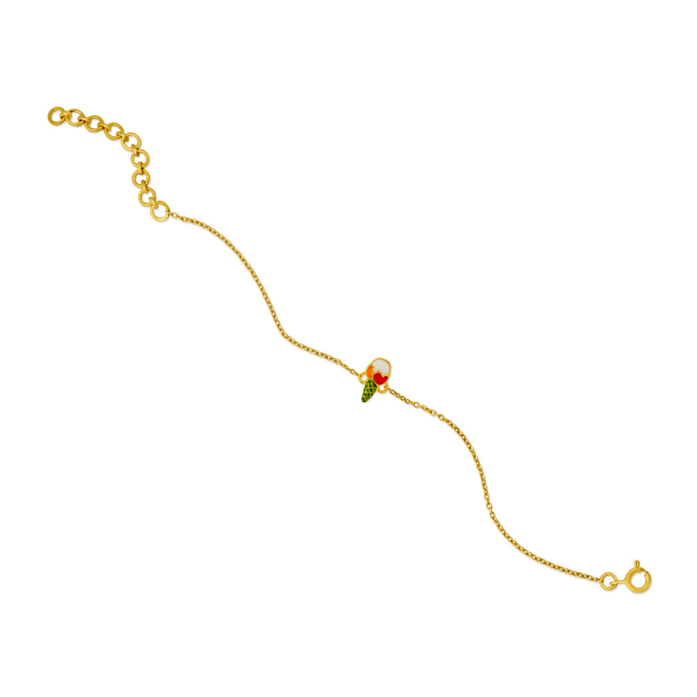Ice Cream - 24K gold plating 925 Sterling Silver Bracelet For Kids