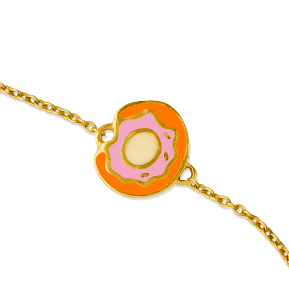 Doughnut 925 Sterling Silver Bracelet For Kids