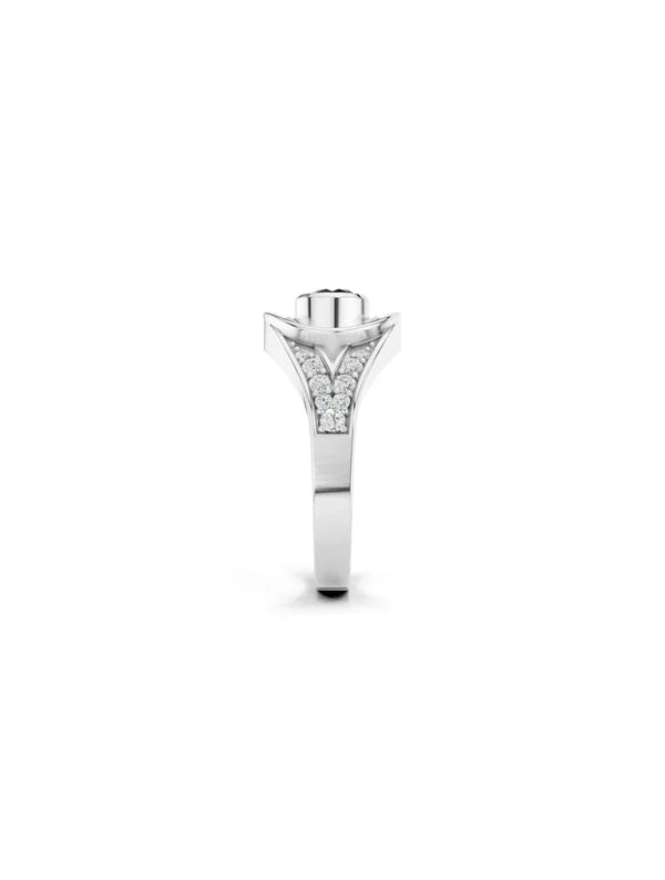 Bold Black Onyx and Moissanite Oxidized Finish 925 Sterling Silver Ring For Men