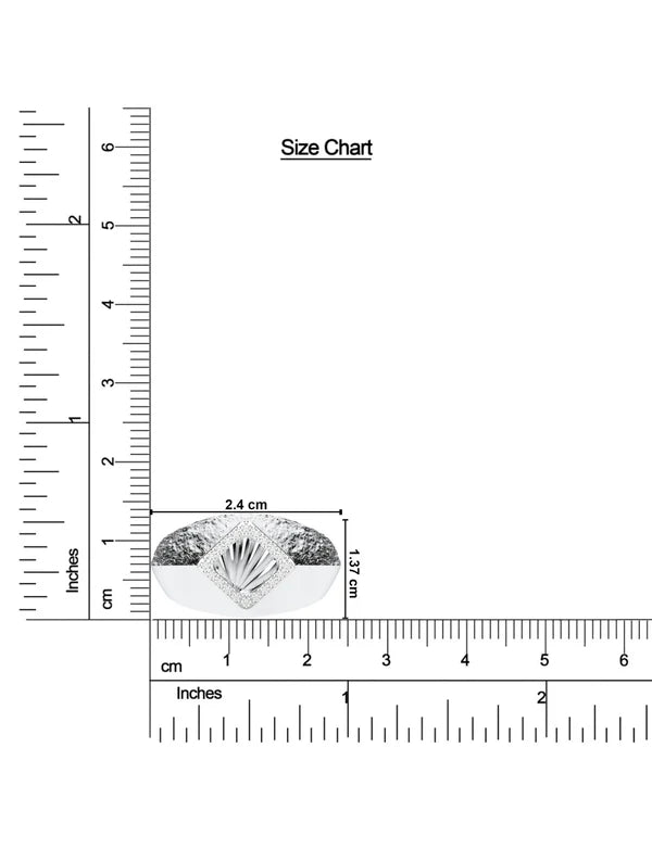 Textured Geometric Moissanite Oxidized Silver 925 Sterling Silver Ring For Men