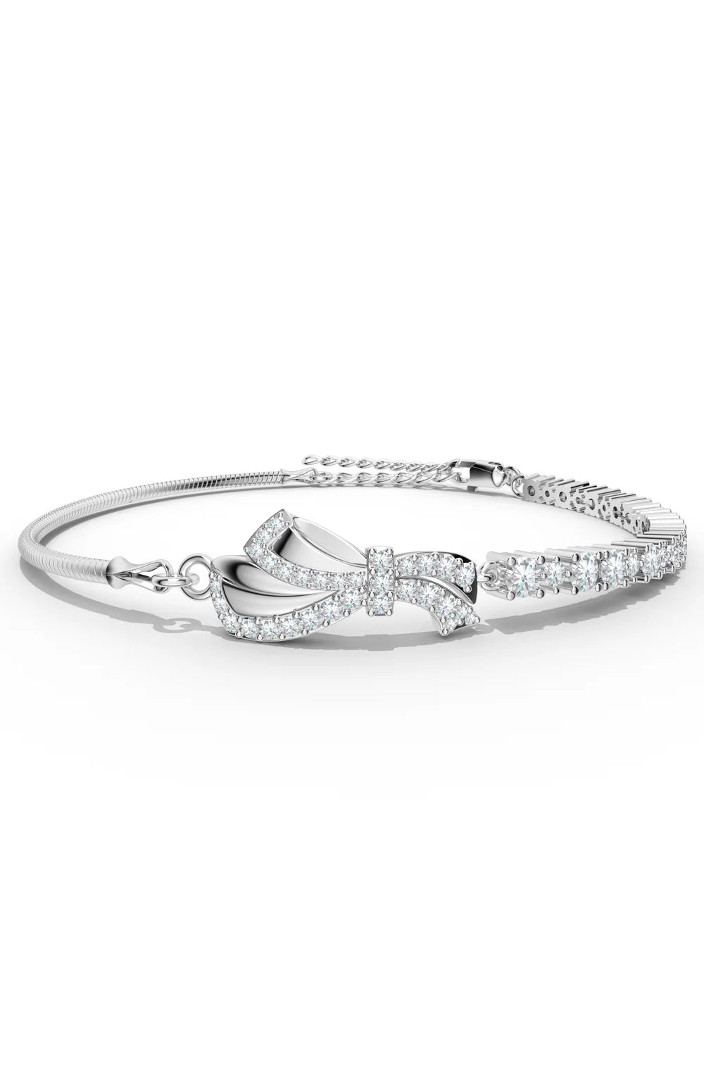 Moissanite Ribbons of Light Tennis 925 Sterling Silver Bracelet For Women