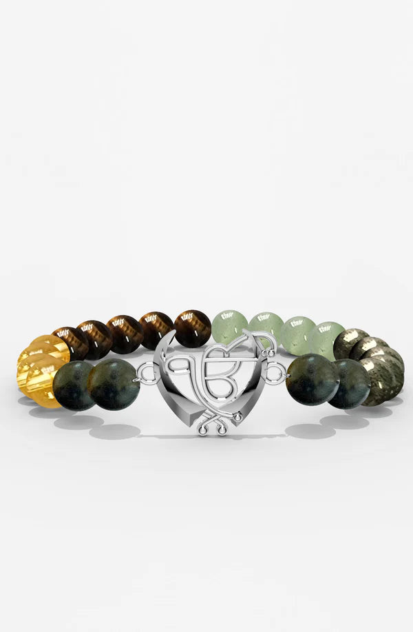 Sterling Silver Ik Omkar Money Magnet Bracelet For Men