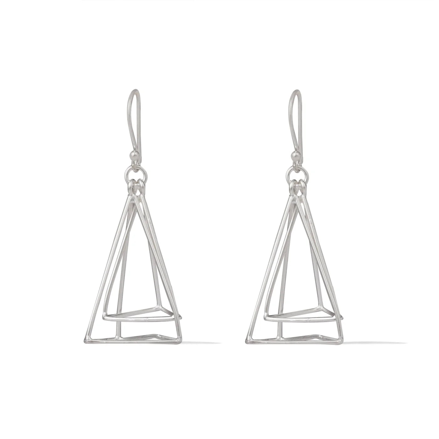 Rhodium Pyramid Design Lumina Collection Earing 925 Sterling Silver Earrings For Women
