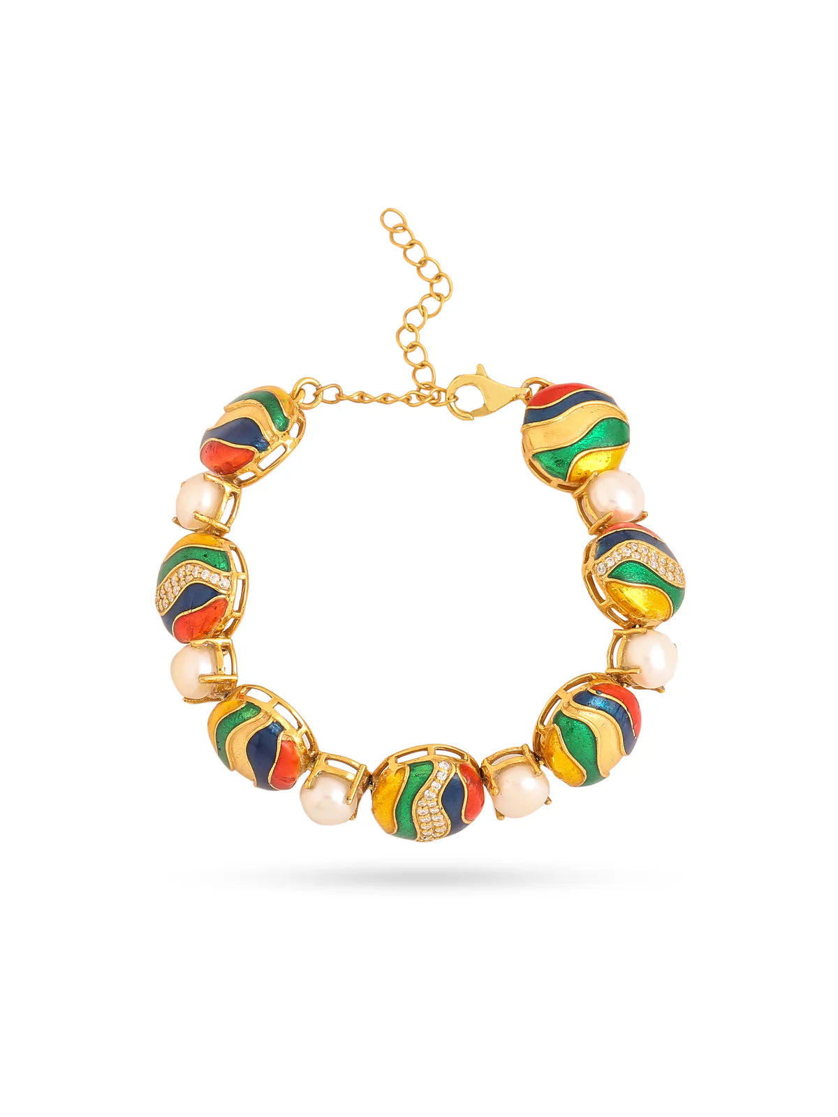 Pearl Enamel Tennis Bracelet