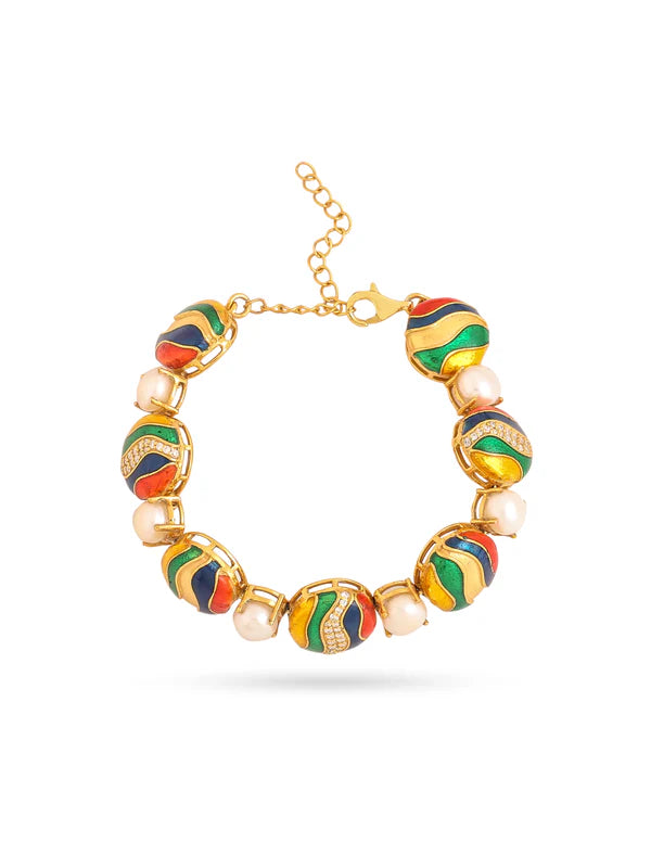 Pearl Enamel Tennis Bracelet