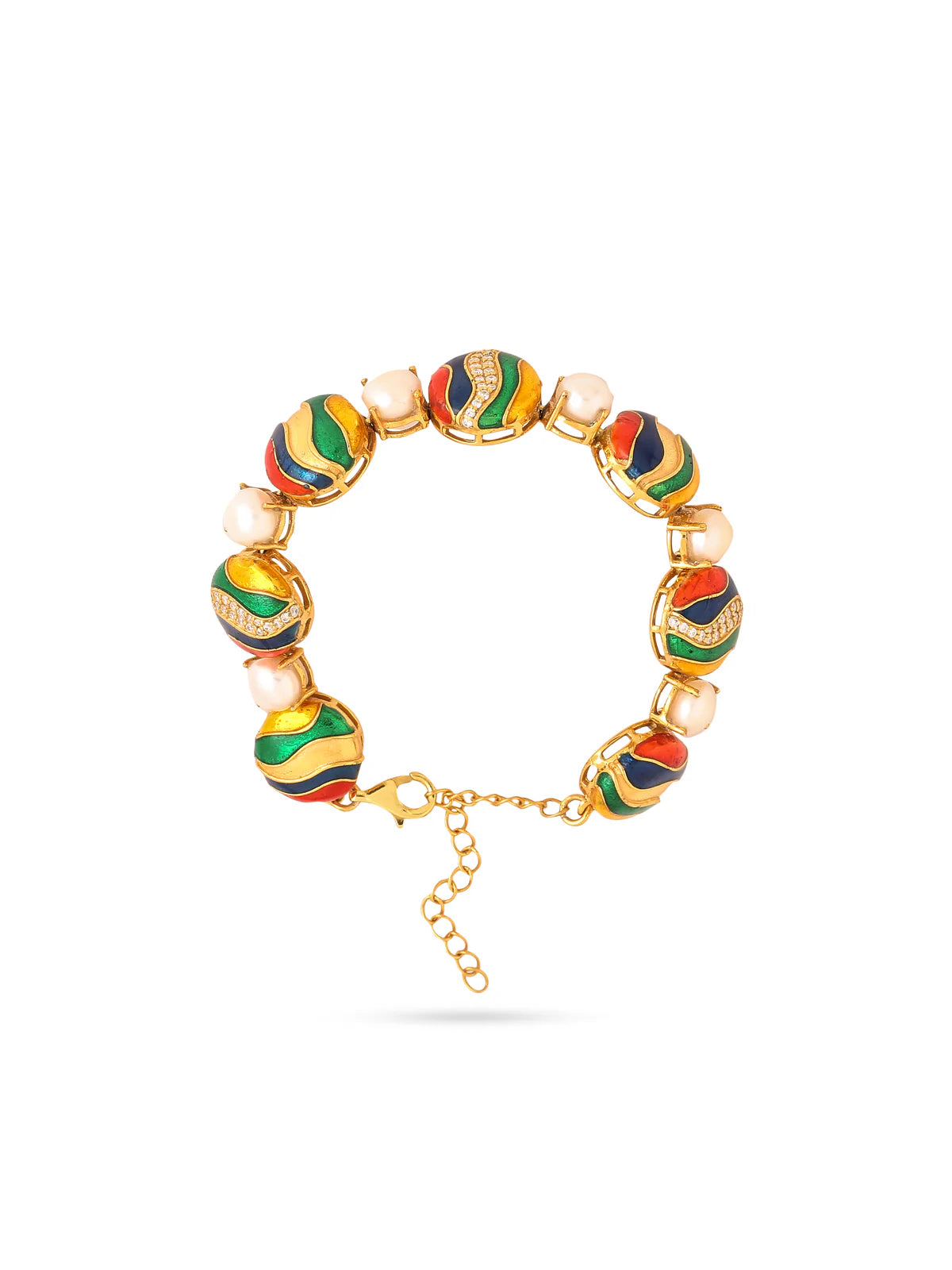 Pearl Enamel Tennis Bracelet