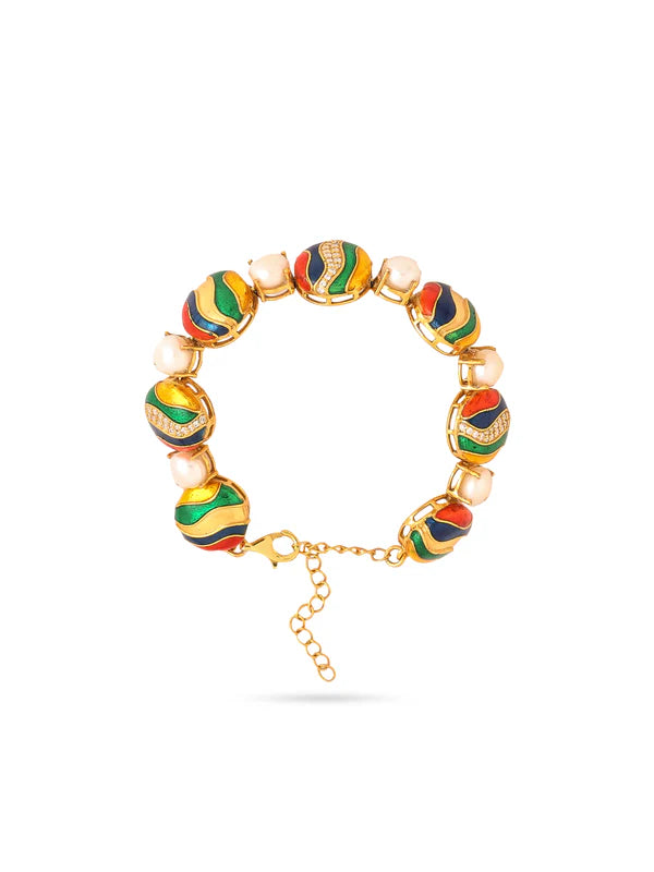 Pearl Enamel Tennis Bracelet