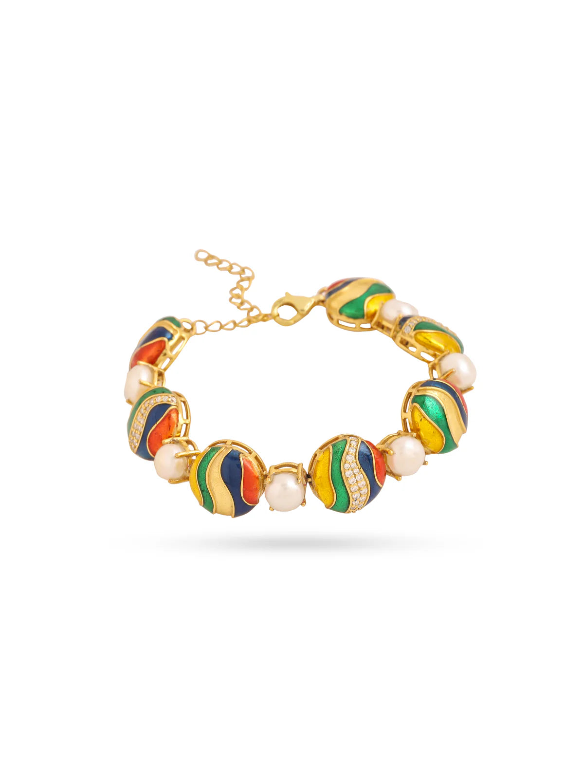 Pearl Enamel Tennis Bracelet