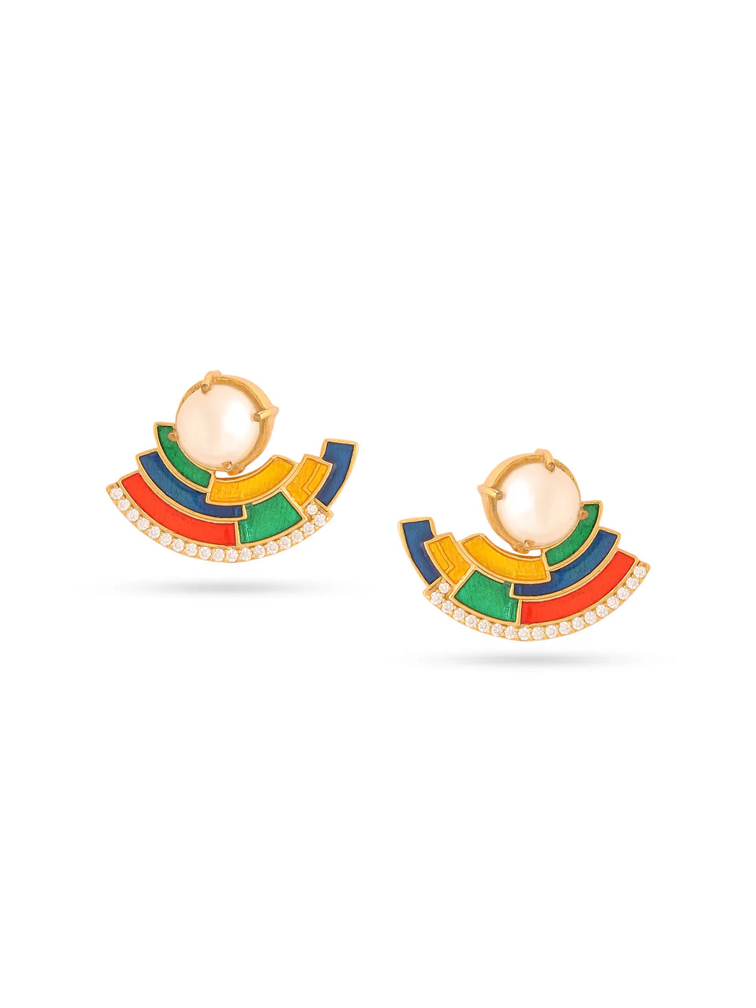 Abstract Pearl Earrings