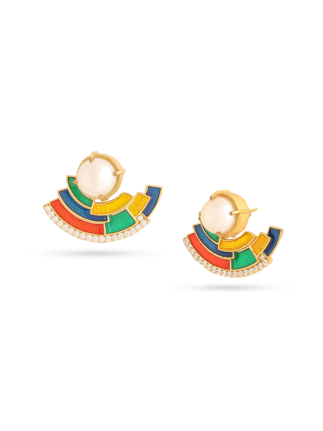 Abstract Pearl Earrings