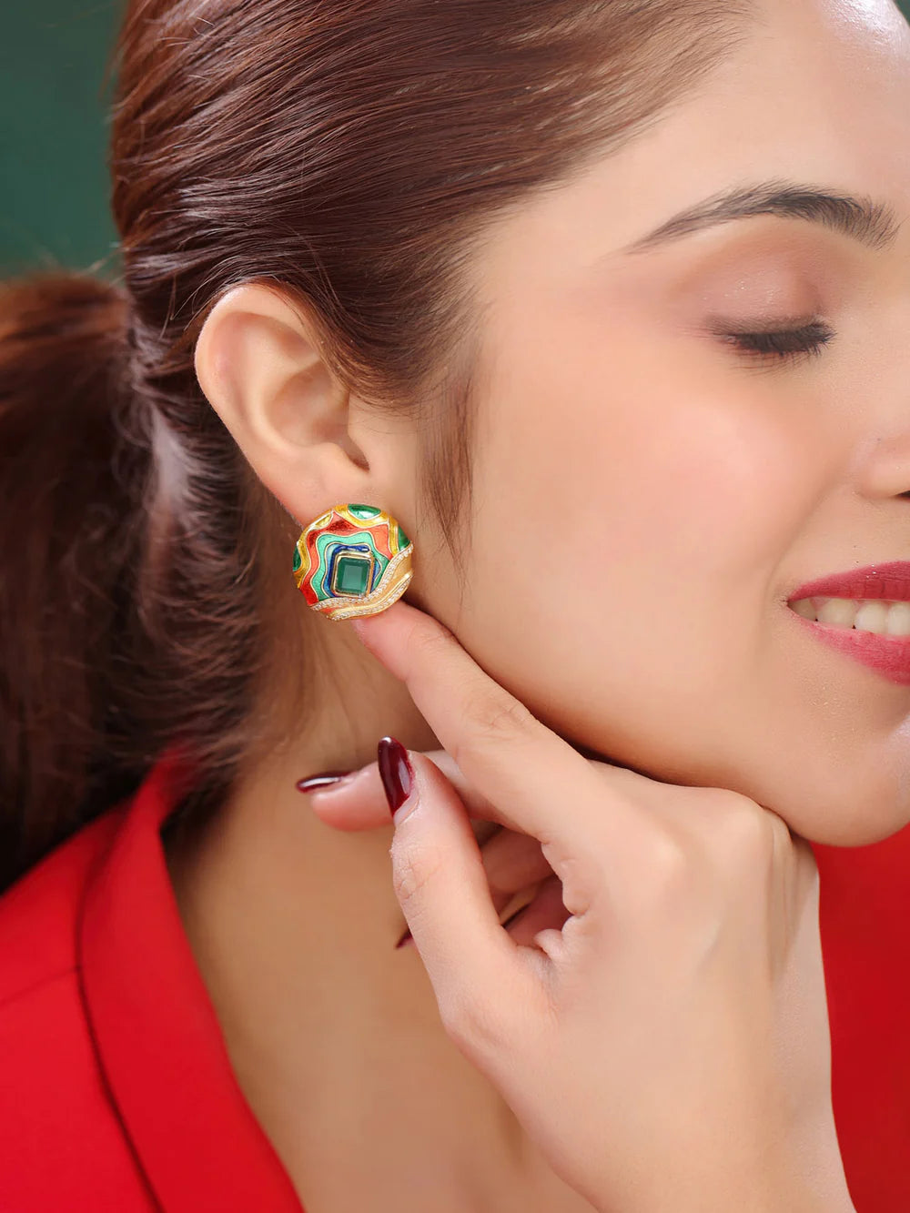 Wavy Contrast Earrings