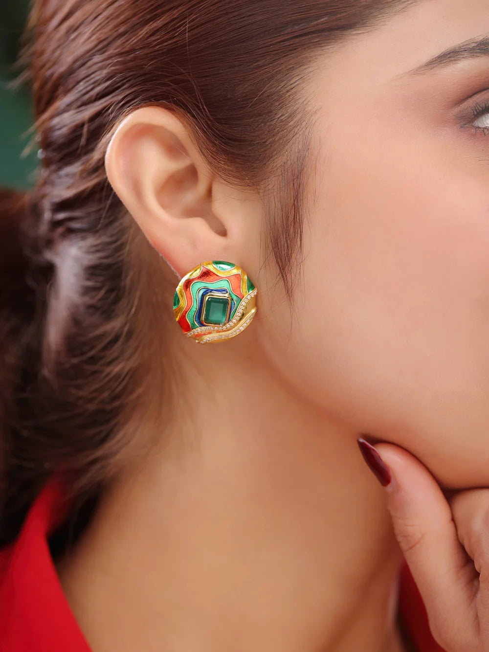 Wavy Contrast Earrings